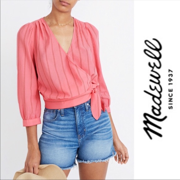 Madewell Tops - Madewell Cecilia Stripe Side Wrap Top